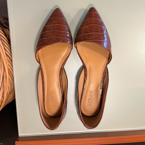 J. Crew Zoe crocodile-embossed d'Orsay flats - Picture 3 of 5